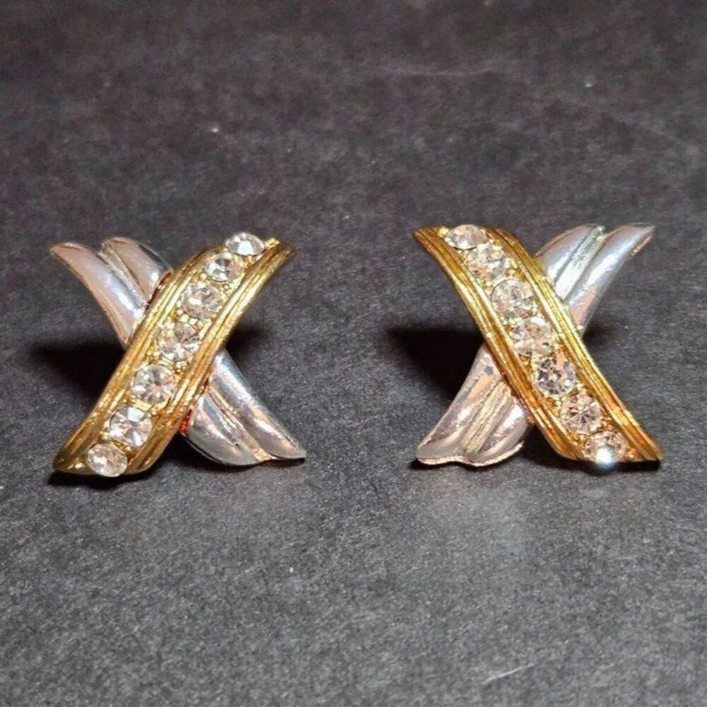 Vintage Avon two-tone X earrings